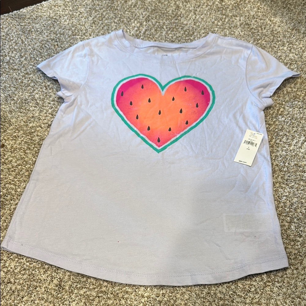 Gap Girls Heart Graphic Kids T-Shirt - Purple